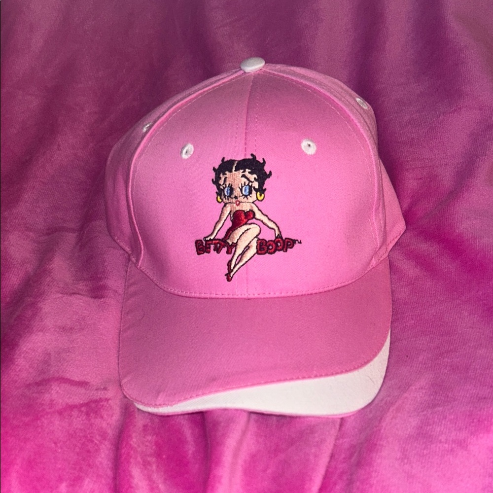 Brand New Y2K 2006 Women’s Pink Betty Boop 100% Cotton Adjustable Baseball Cap